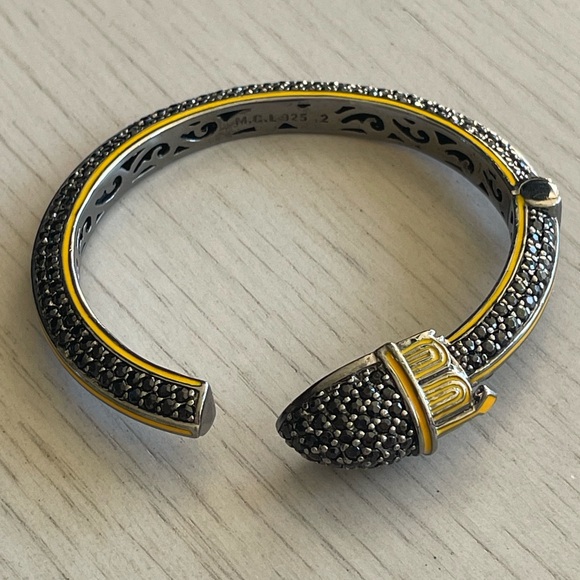 Matthew Campbell Laurenza MCL Yellow Deco Black Sapphire Bracelet - Picture 2 of 7